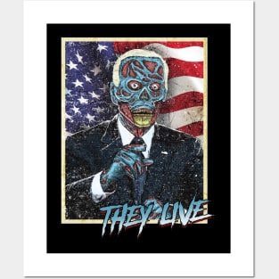 Biden in They Live John Carpenter Style Posters and Art